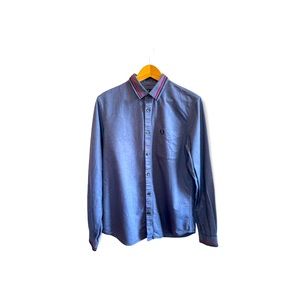 Fred Perry Mens Long-sleeve Button Down Shirt